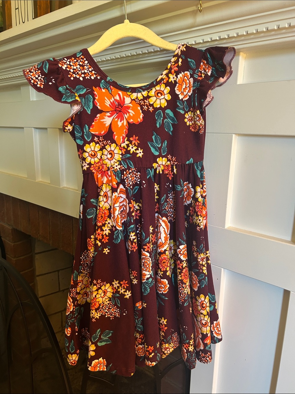 Dotdotsmile Fall Floral Empire Dress 3/4